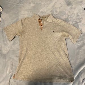 Grey Burberry collared shirt with plaid collar